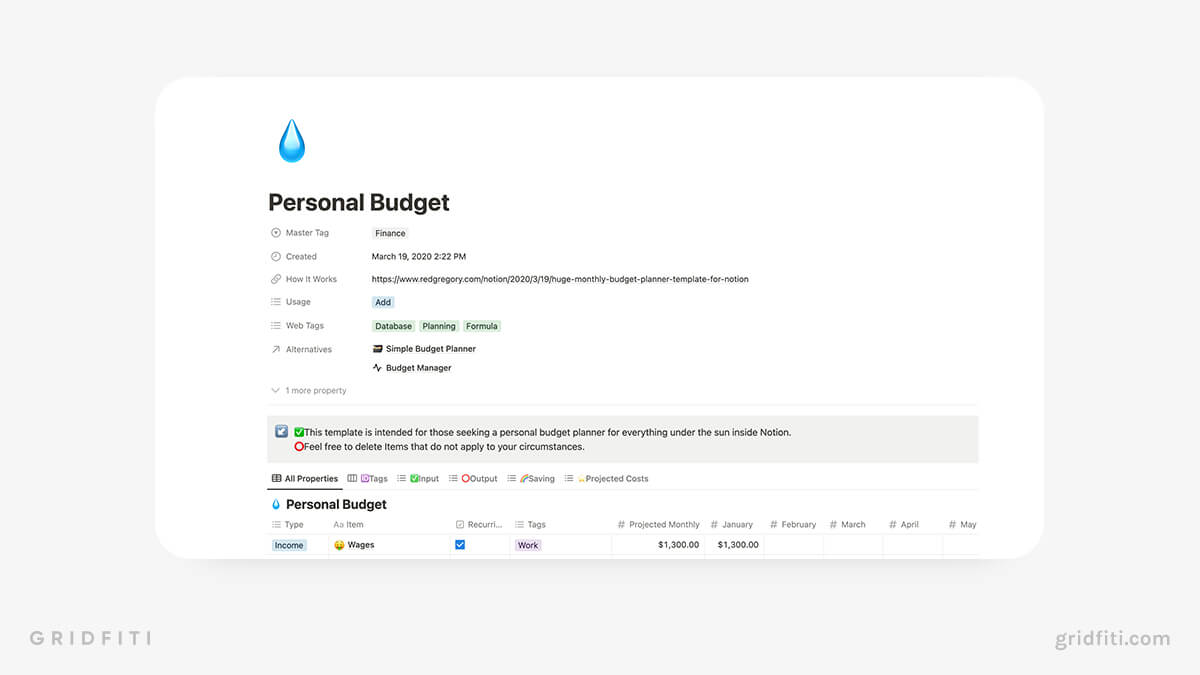 Personal Budget Planner Template