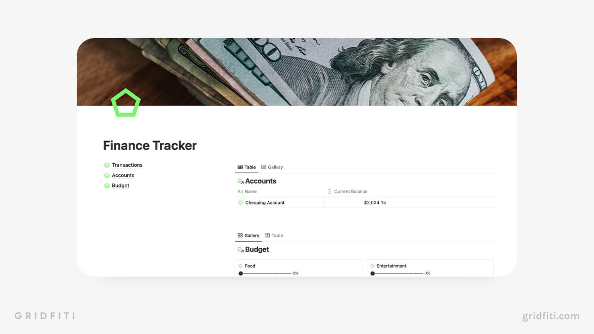 Free Notion Budget Tracker