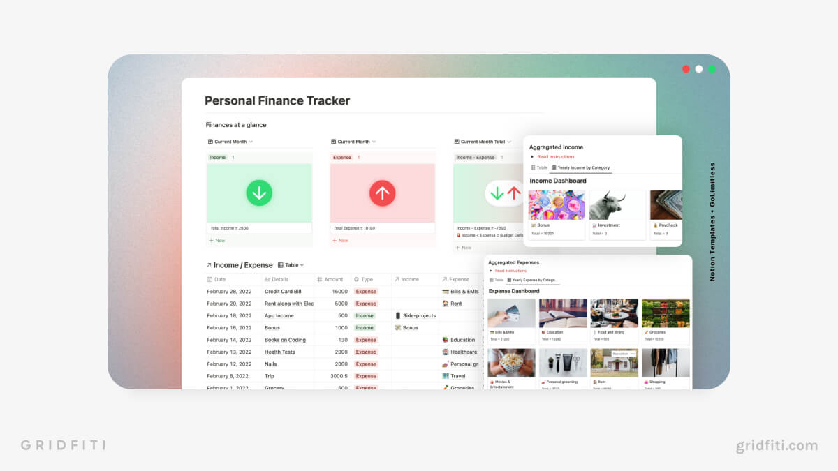 Personal Finance Tracker Template
