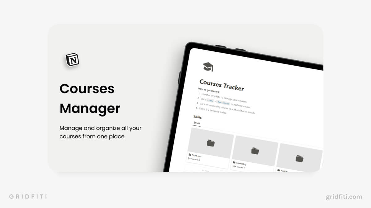 Notion Courses Manager Template