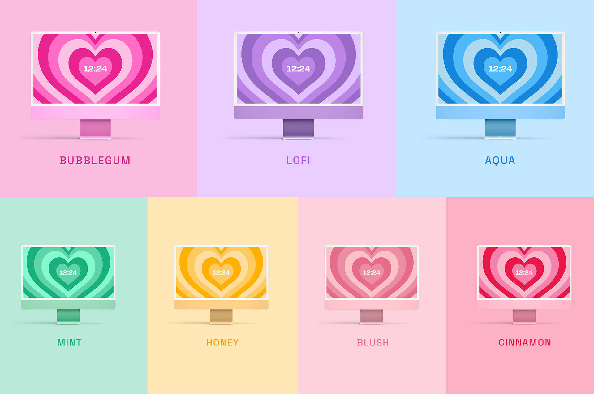 Heart Tunnel Clock Screensaver for Mac