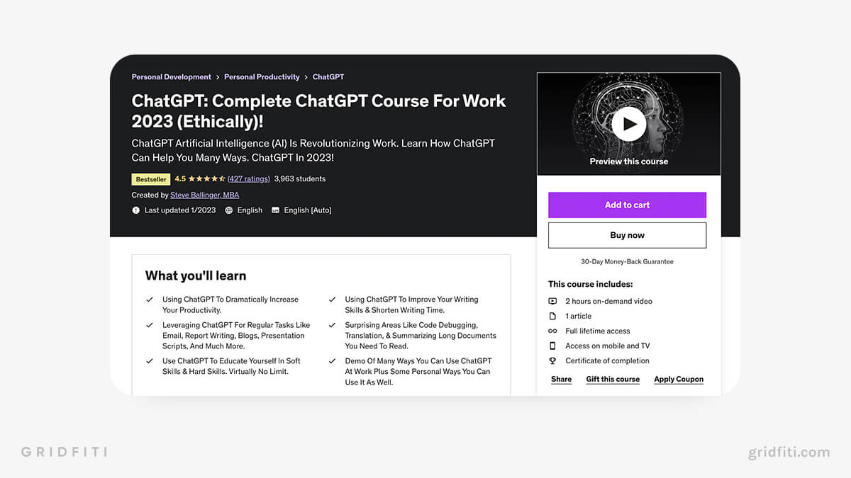 ChatGPT Course For Work