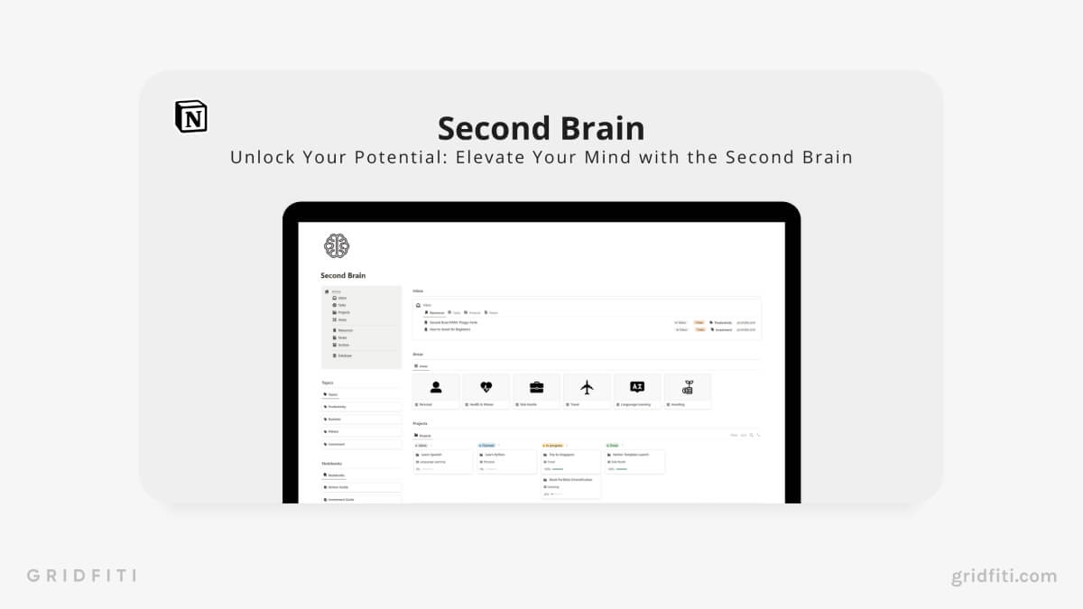 Getting Things Done & Second Brain Template