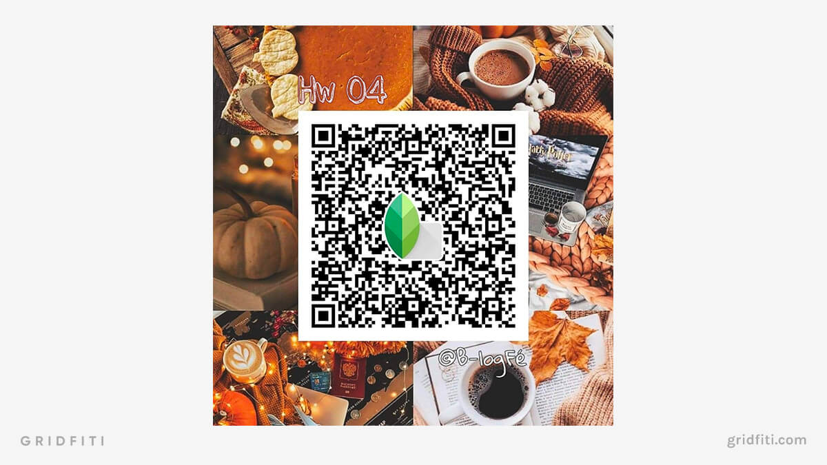 Fall & Autumn Snapseed QR Codes
