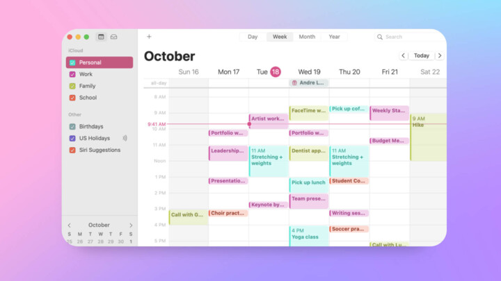Apple Calendar Aesthetic