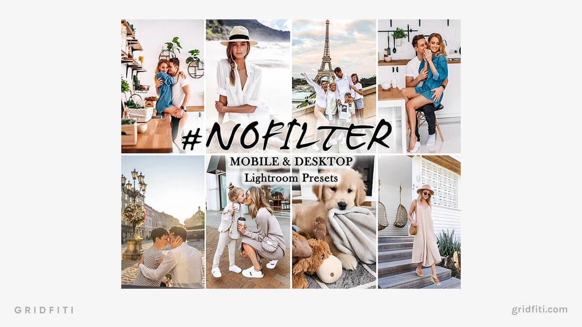 No Filter Lightroom Presets for Bloggers