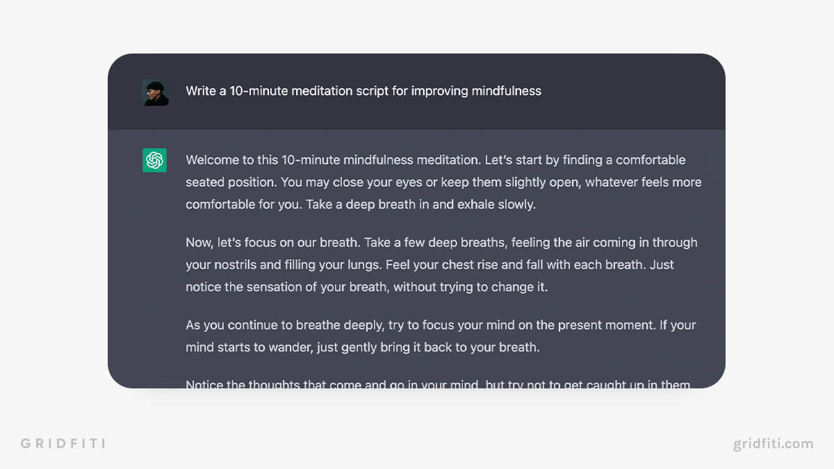 ChatGPT to Improve Meditation & Mindfulness