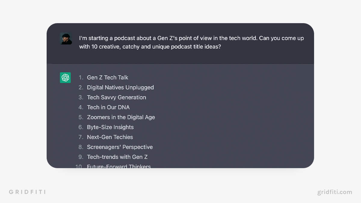 Generate Podcast Titles with ChatGPT