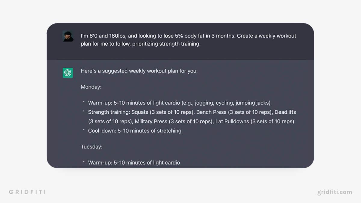 People are already using ChatGPT to create workout plans