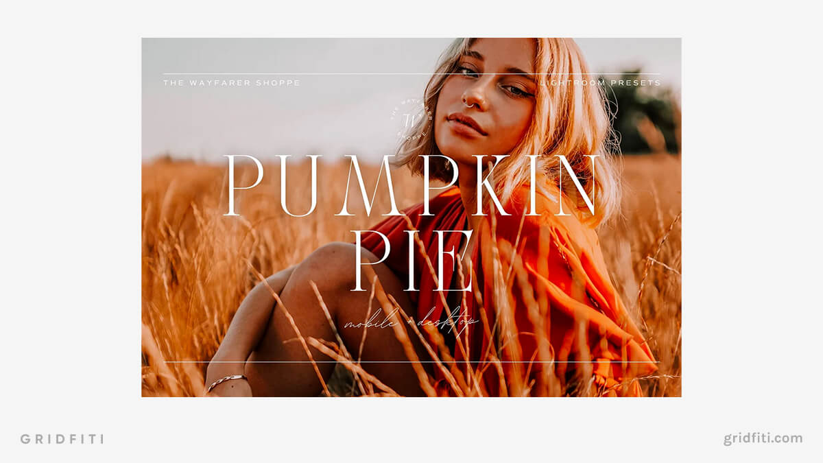Pumpkin Pie Fall Portrait Presets