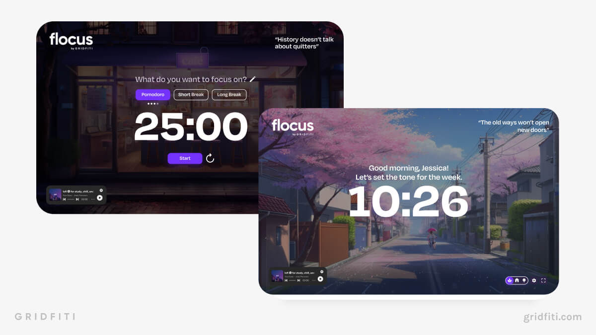 Aesthetic Pomodoro Timers