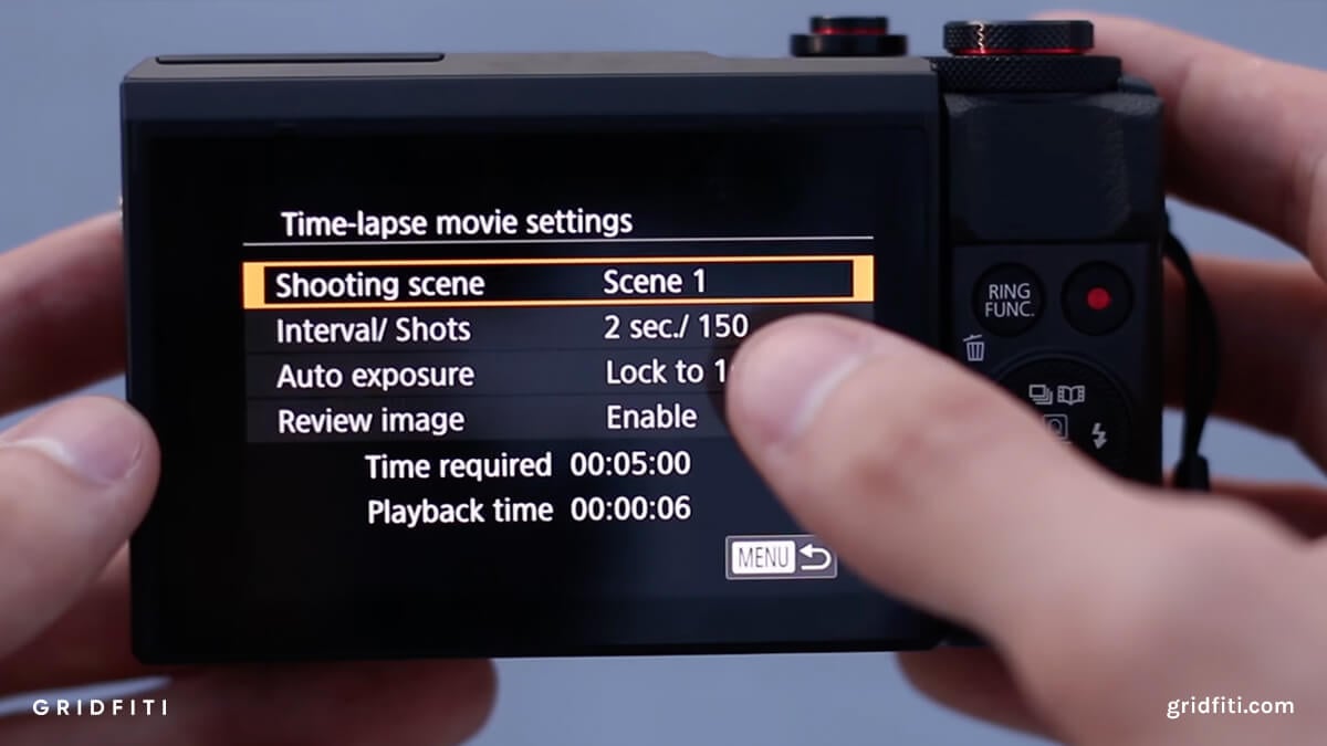 Canon G7 X Settings for Time-lapse Videos