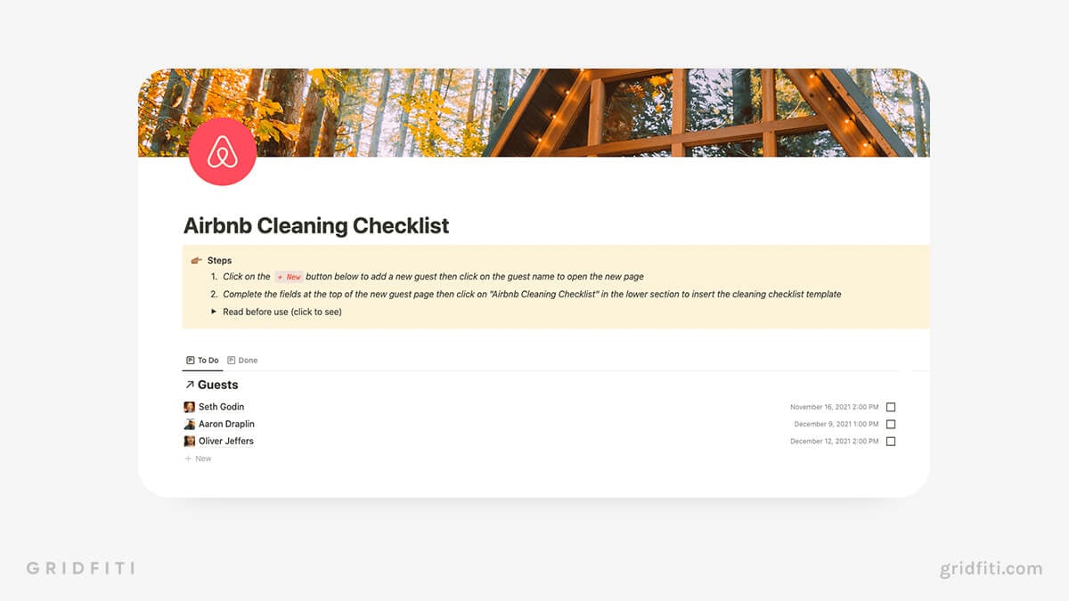 Airbnb Cleaning Checklist Template