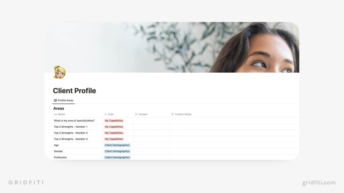 Notion Client Profile Template