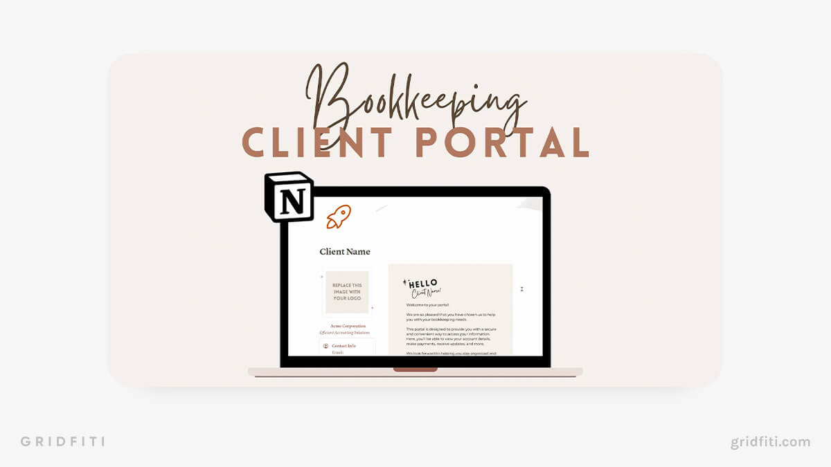 Notion Client Portal for Bookkeepers