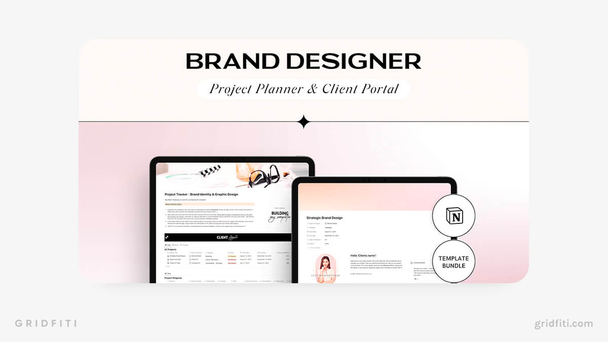 Notion Designer Business Template with Client Portal