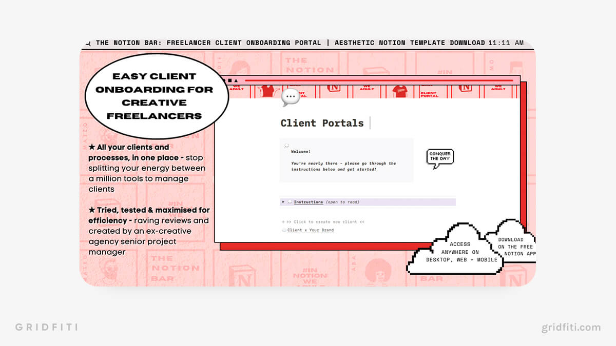 Freelance Client Portal Notion Template