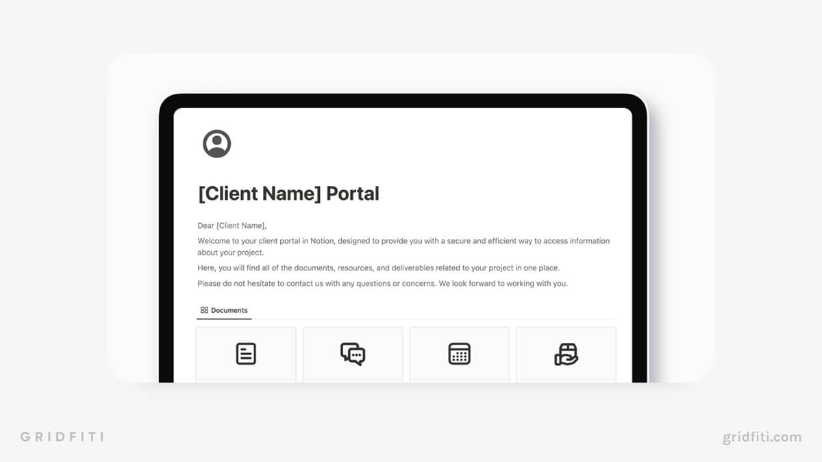 Simple Minimal Client Portal Template