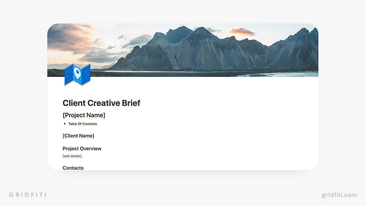 Notion Client Creative Brief Template