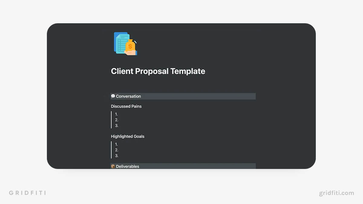 Simple Notion Proposal Template