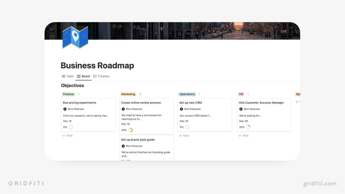 Notion Business Roadmap Template