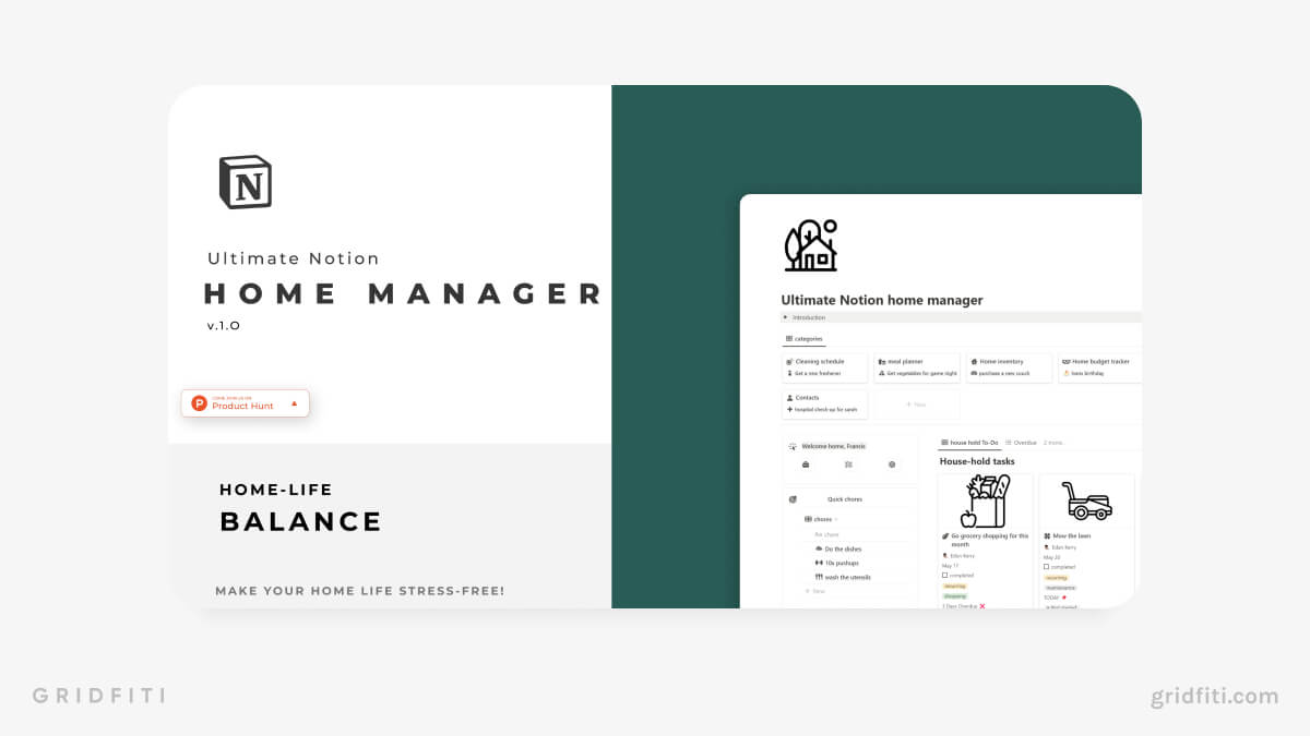 Notion Ultimate Home Manager Template