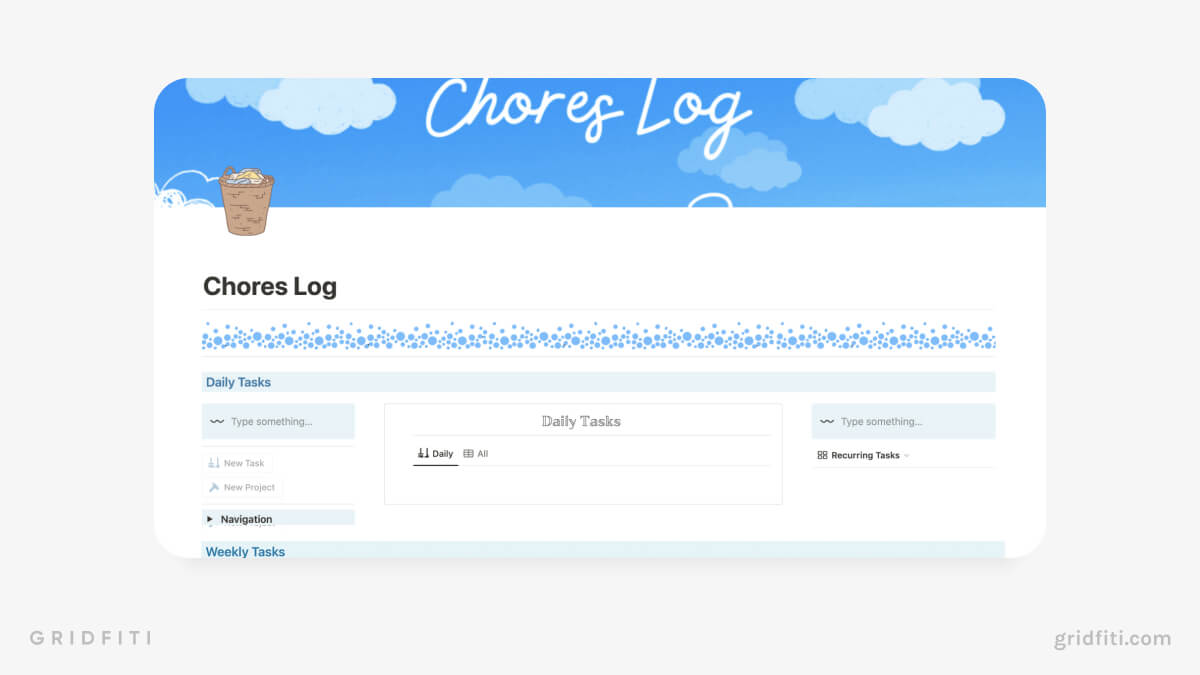 Notion Chores Log