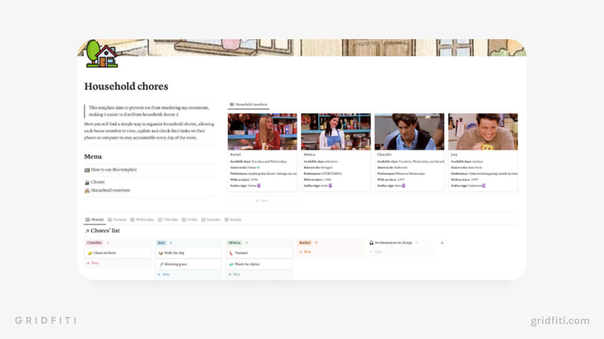 Notion Household Chores Template