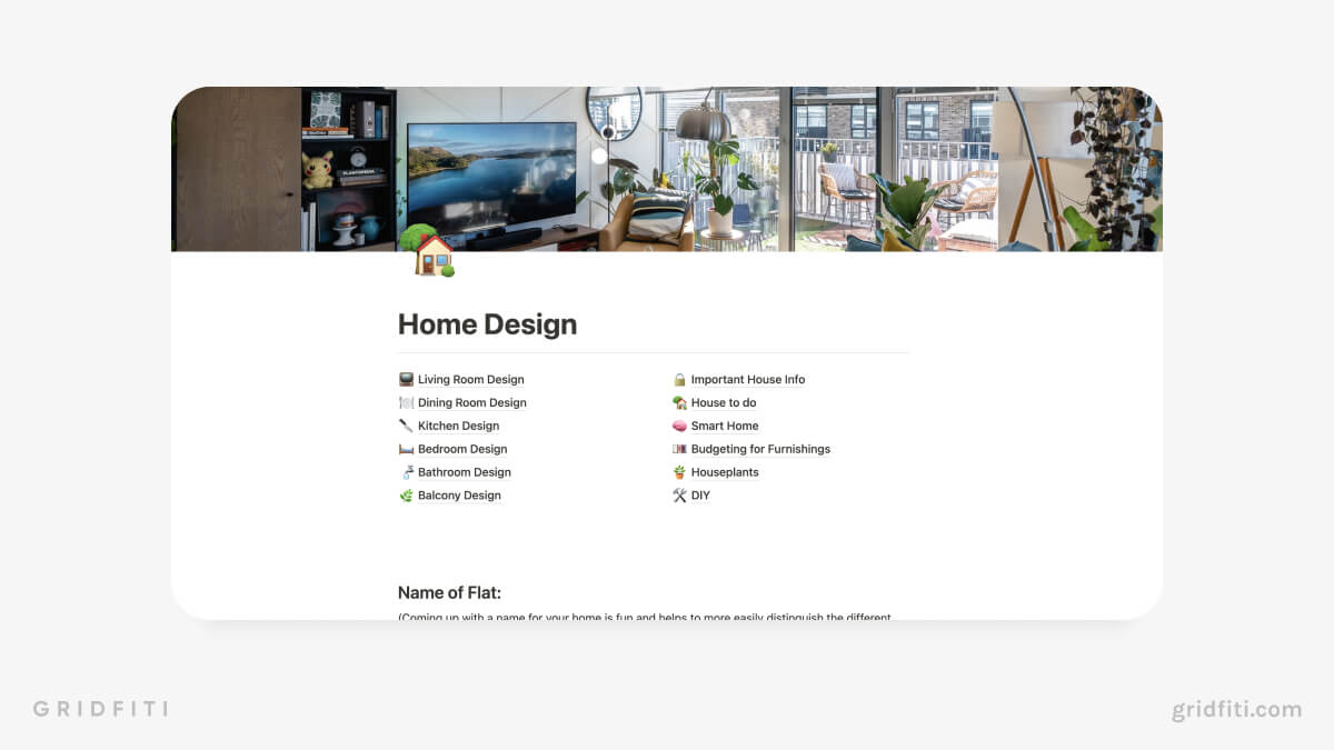 Notion Home Design Planner