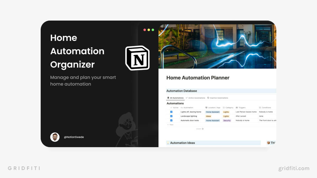 Notion Home Automation Organizer Template