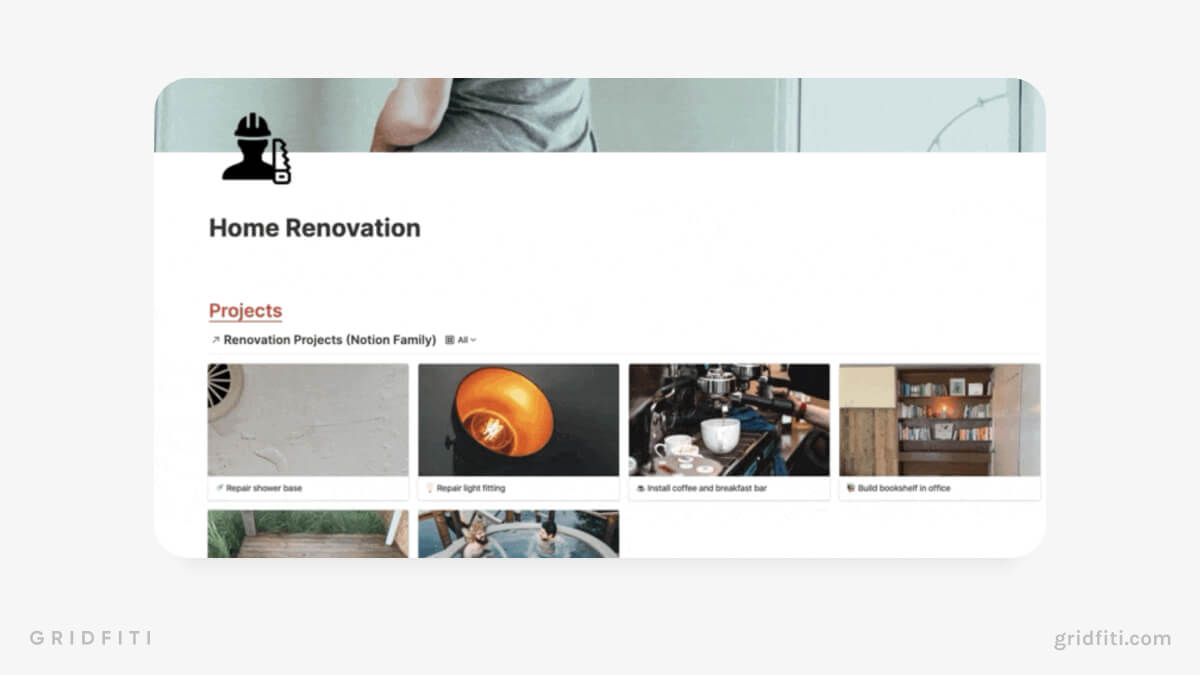 Notion Home Renovations Template