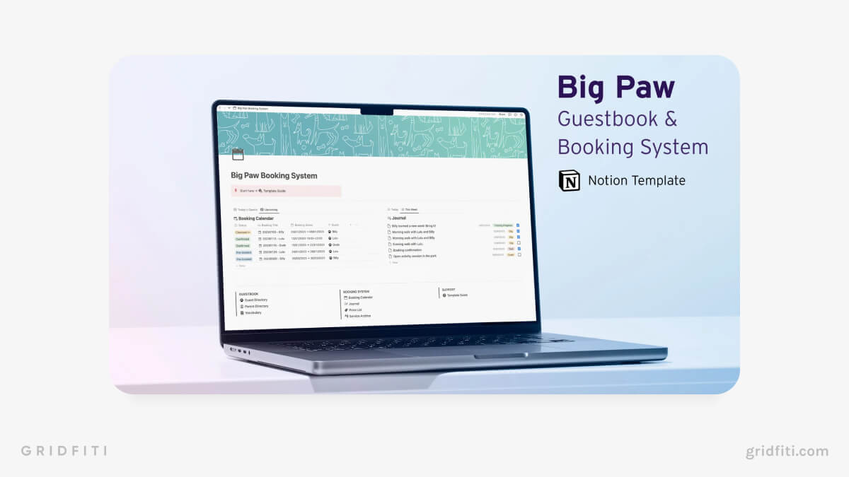 Notion Booking Template for Pet Care Businesses