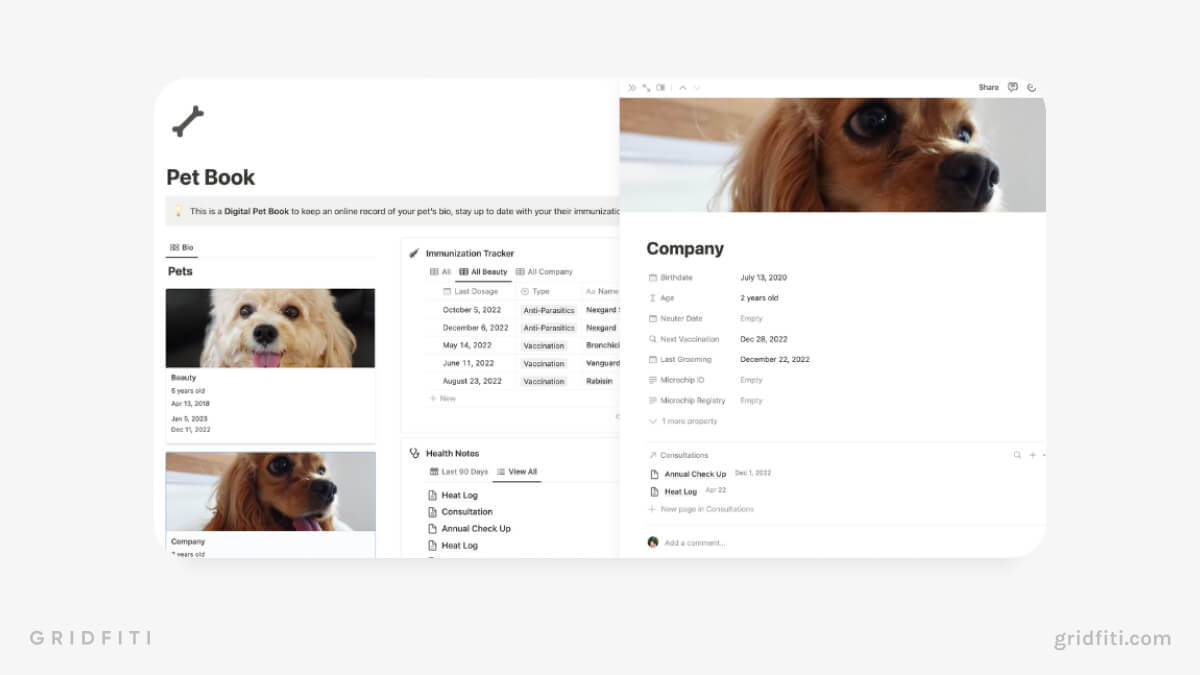 Notion Digital Pet Book Template