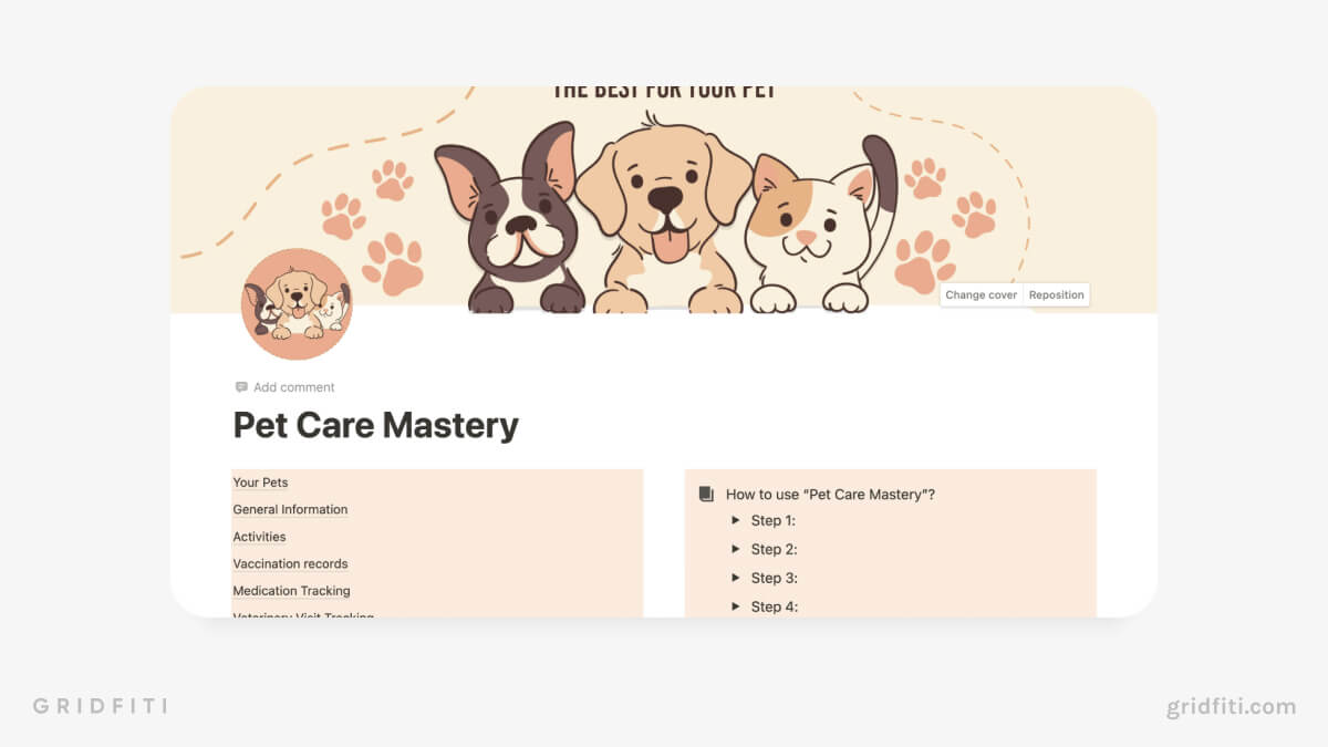 Notion Pet Care Mastery Template