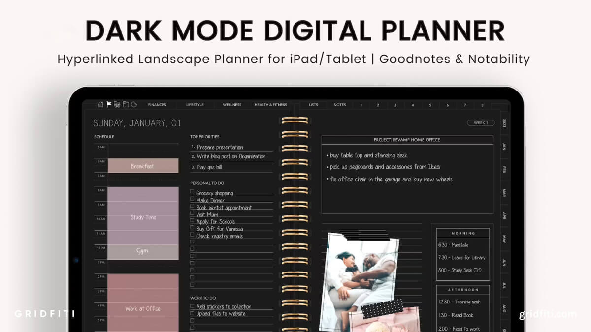 Dark Mode GoodNotes Digital Planner