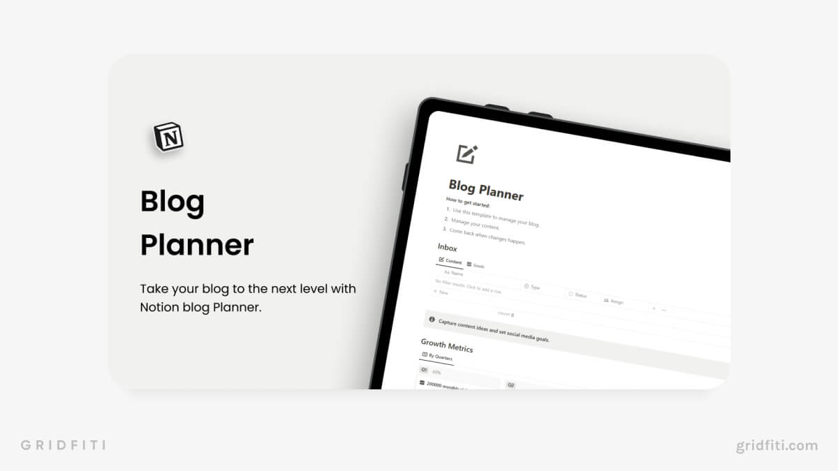 Free Notion Blog Planner