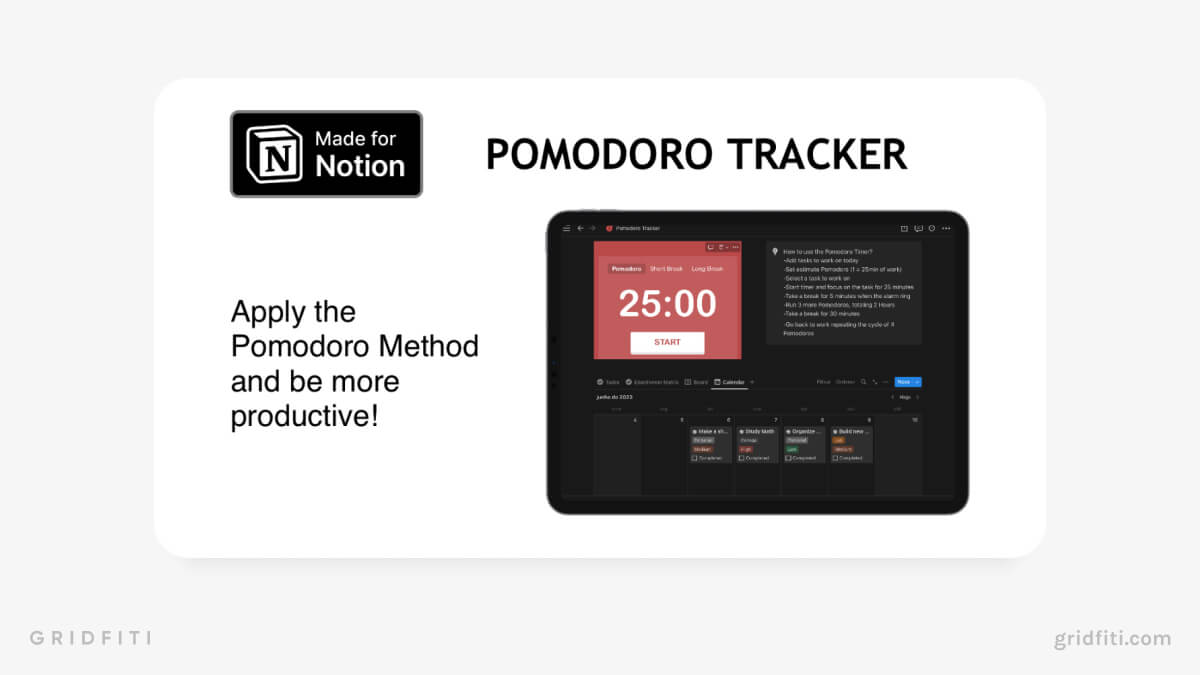 Simple Pomodoro Tracker for Notion