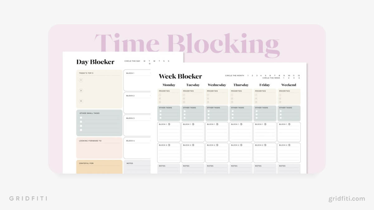 Aesthetic Time Boxing Planner