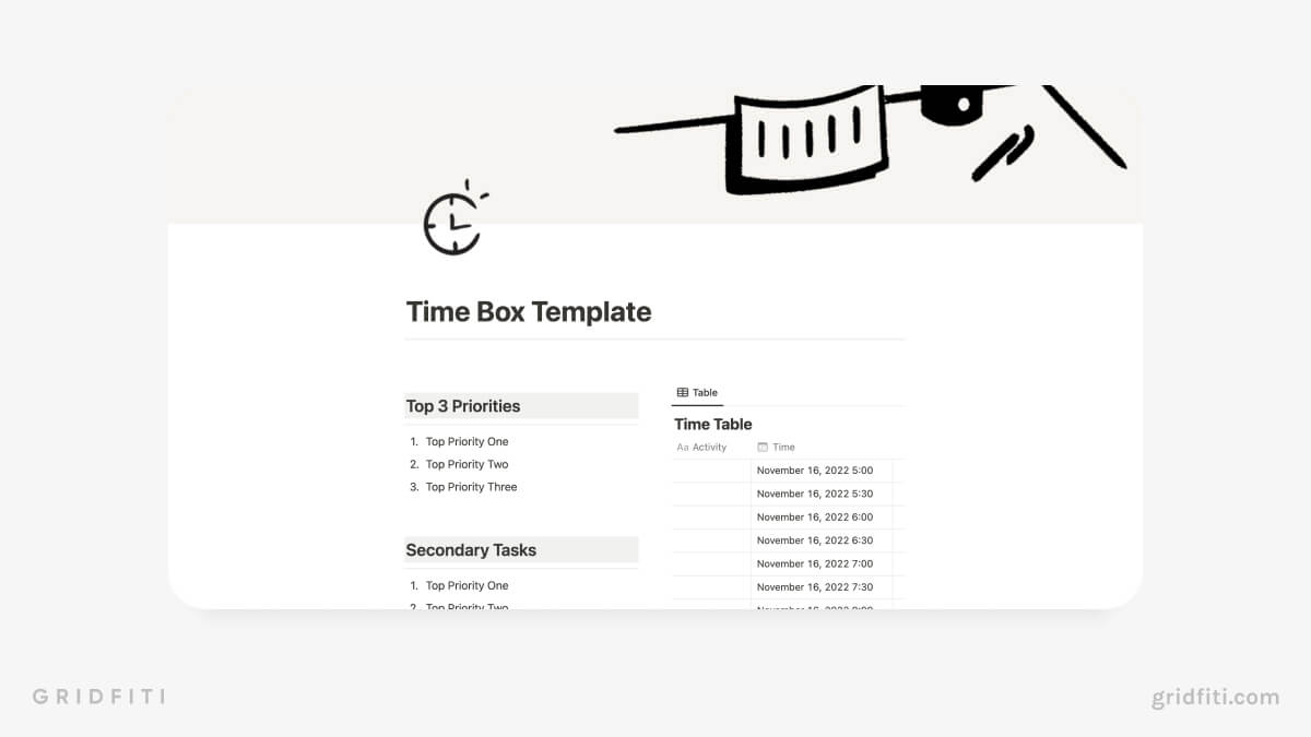 Simple Notion Time Boxing Template