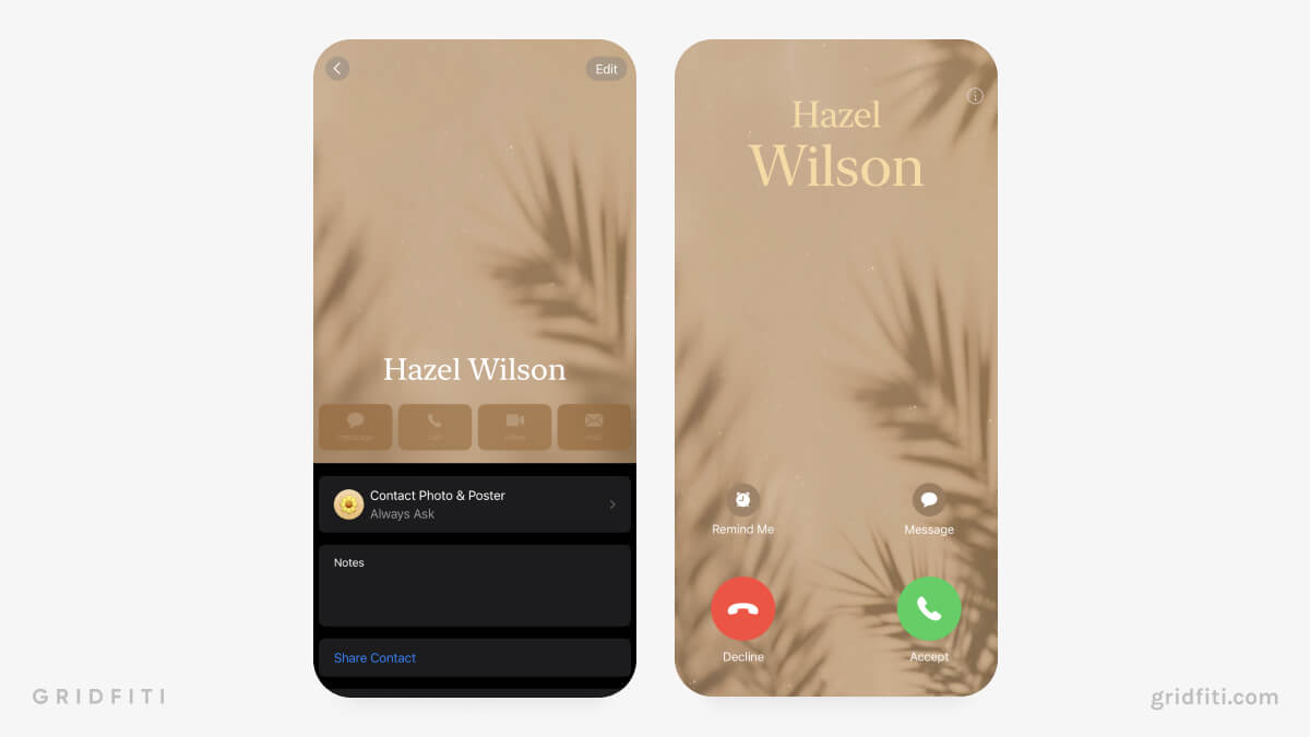 Boho iOS Contact Poster