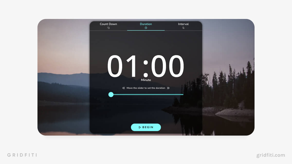 Drag & Click Meditation Timer