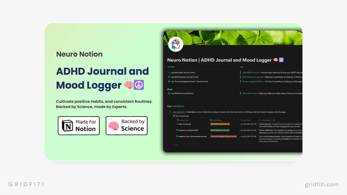 ADHD Journal and Mood Logger