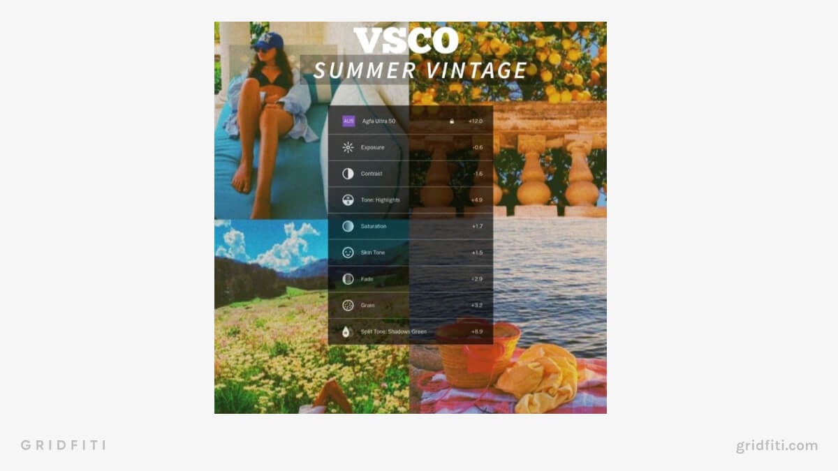 Summer Vintage VSCO Recipe