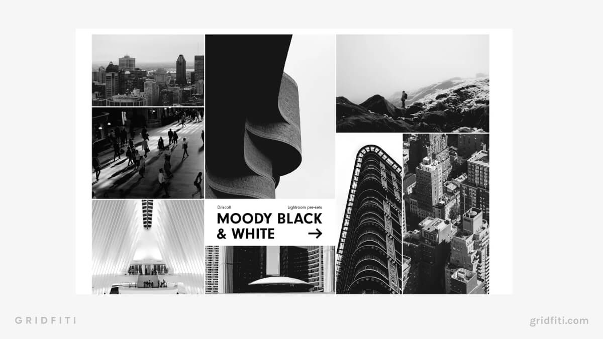 Moody Black & White Presets