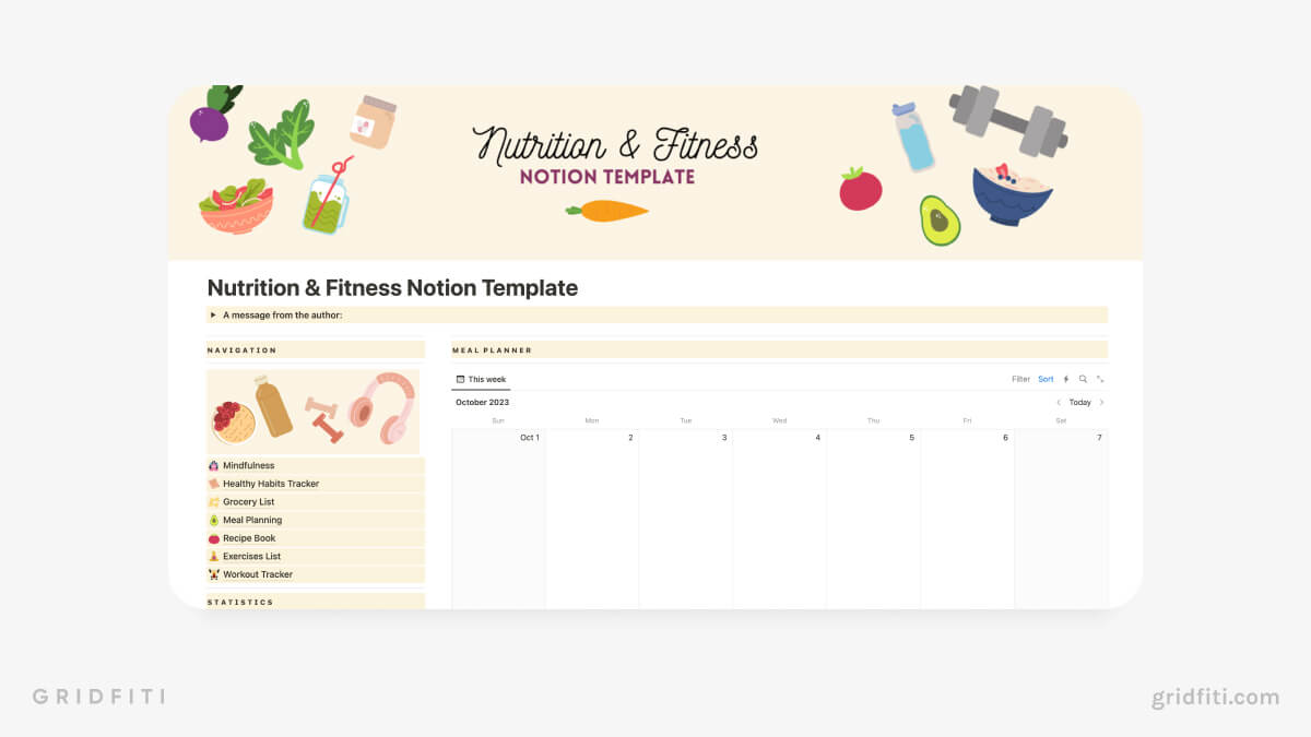 Free Notion Nutrition Template