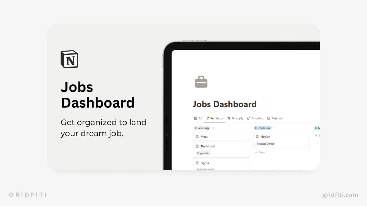 Simple Notion Job Tracker Page Template
