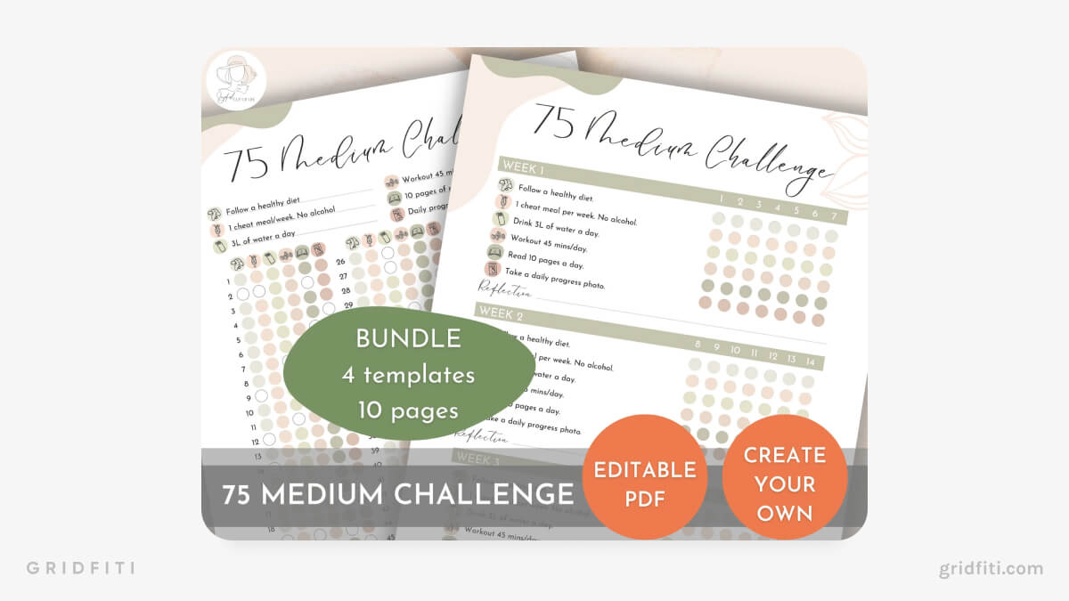Boho Editable 75 Medium Challenge