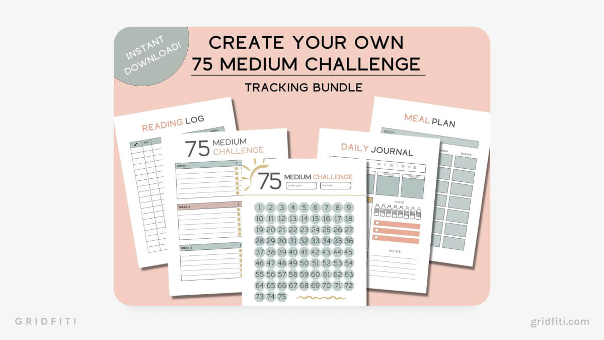 Customizable 75 Medium Challenge Tracker