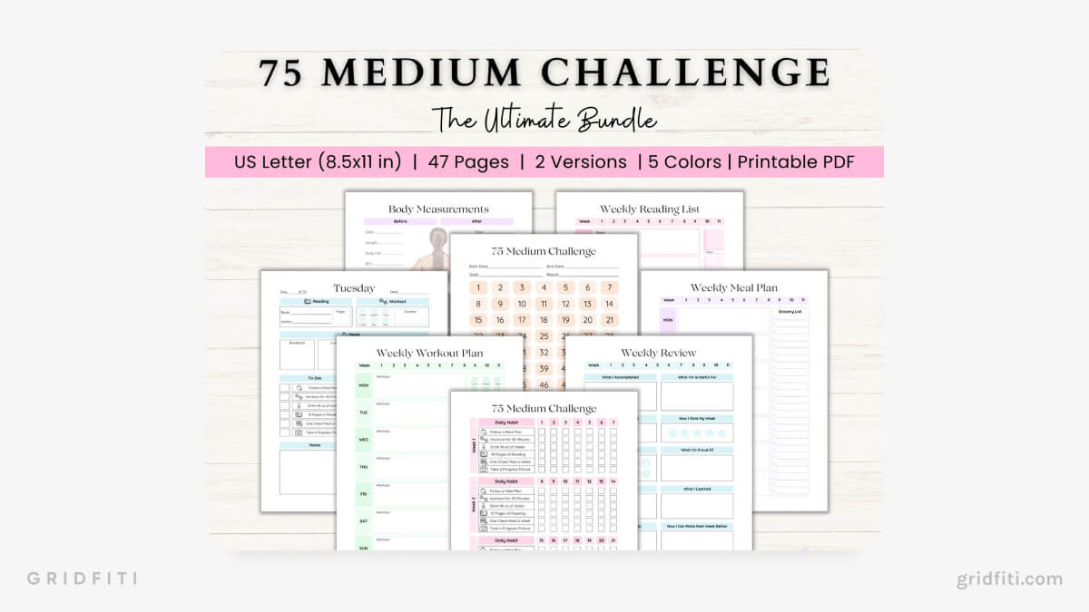 Pastel 75 Medium Challenge Printables