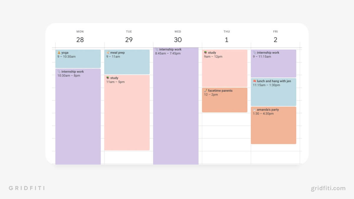 Google Calendar for Planning